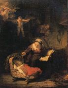 REMBRANDT Harmenszoon van Rijn The Holy Family with Angels USA oil painting artist